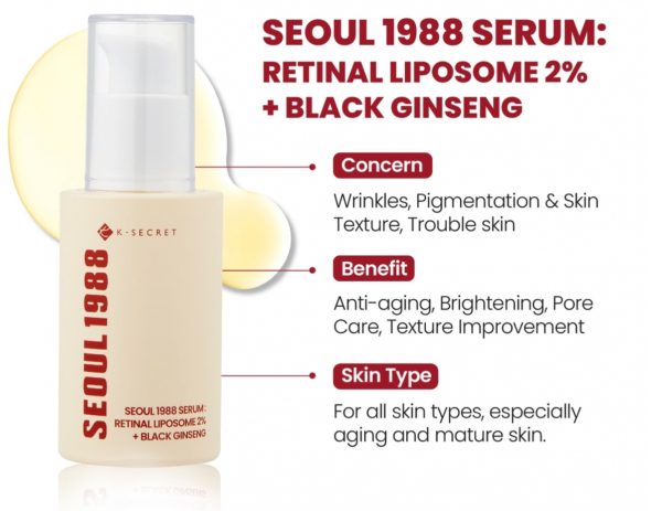⁦SEOUL 1988 Retinal Liposome 2% + Black Ginseng 30ml⁩ - الصورة ⁦3⁩